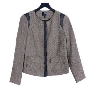 NWT The Limited Size S Suit Jacket Woven Brown Black Cotton Blend